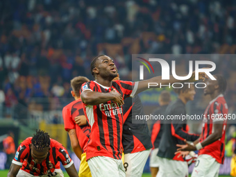 Youssouf Fofana celebrates during the match between FC Internazionale and AC Milan in Serie A at Giuseppe Meazza Stadium in Milan, Italy, on...