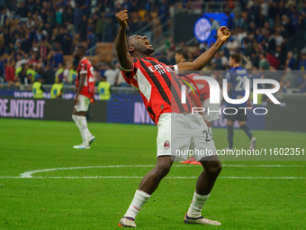 Youssouf Fofana celebrates during the match between FC Internazionale and AC Milan in Serie A at Giuseppe Meazza Stadium in Milan, Italy, on...