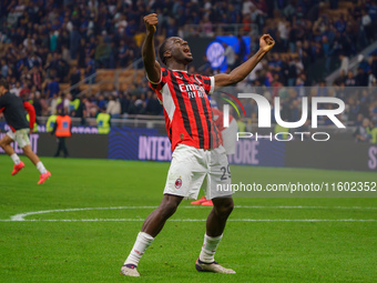 Youssouf Fofana celebrates during the match between FC Internazionale and AC Milan in Serie A at Giuseppe Meazza Stadium in Milan, Italy, on...