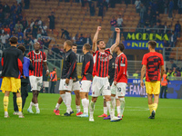 Matteo Gabbia celebrates during the match between FC Internazionale and AC Milan, Serie A, at Giuseppe Meazza Stadium in Milan, Italy, on Se...