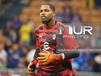 Mike Maignan during FC Internazionale against AC Milan, Serie A, at Giuseppe Meazza Stadium in Milan, Italy, on September 22, 2024. (