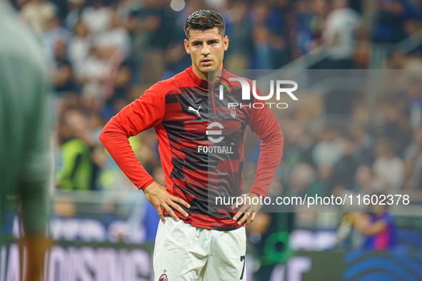 Alvaro Morata during FC Internazionale against AC Milan, Serie A, at Giuseppe Meazza Stadium in Milan, Italy, on September 22, 2024. 