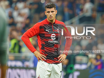 Alvaro Morata during FC Internazionale against AC Milan, Serie A, at Giuseppe Meazza Stadium in Milan, Italy, on September 22, 2024. (