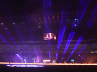 The atmosphere in San Siro Stadium during the FC Internazionale against AC Milan Serie A match at Giuseppe Meazza Stadium in Milan, Italy, o...