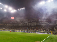 The atmosphere in San Siro Stadium during the FC Internazionale against AC Milan Serie A match at Giuseppe Meazza Stadium in Milan, Italy, o...