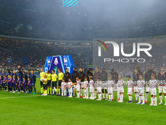 The teams of AC Milan and FC Inter play during the Serie A match at Giuseppe Meazza Stadium in Milan, Italy, on September 22, 2024. (