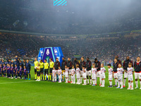 The teams of AC Milan and FC Inter play during the Serie A match at Giuseppe Meazza Stadium in Milan, Italy, on September 22, 2024. (