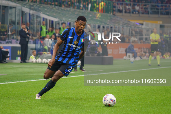 Denzel Dumfries during FC Internazionale against AC Milan, Serie A, at Giuseppe Meazza Stadium in Milan, Italy, on September 22, 2024. 