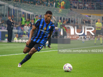 Denzel Dumfries during FC Internazionale against AC Milan, Serie A, at Giuseppe Meazza Stadium in Milan, Italy, on September 22, 2024. (