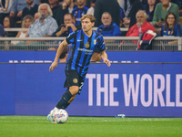 Nicolo Barella participates in the FC Internazionale match against AC Milan, Serie A, at Giuseppe Meazza Stadium in Milan, Italy, on Septemb...