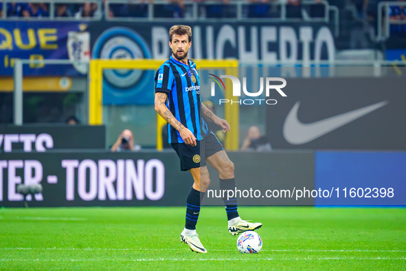 Francesco Acerbi during the FC Internazionale match against AC Milan, Serie A, at Giuseppe Meazza Stadium in Milan, Italy, on September 22,...