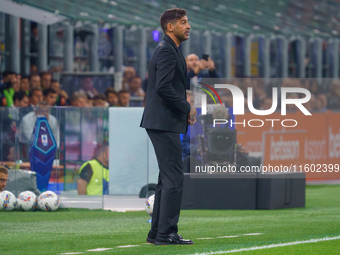 Paulo Fonseca is the head coach of AC Milan during the match between FC Internazionale and AC Milan in Serie A at Giuseppe Meazza Stadium in...