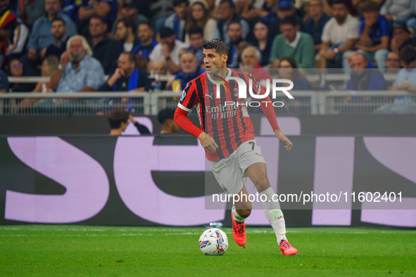 Alvaro Morata during FC Internazionale against AC Milan, Serie A, at Giuseppe Meazza Stadium in Milan, Italy, on September 22, 2024. 