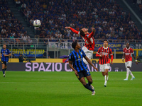 Denzel Dumfries during FC Internazionale against AC Milan, Serie A, at Giuseppe Meazza Stadium in Milan, Italy, on September 22, 2024. (