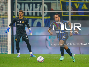 Hakan Calhanoglu during FC Internazionale against AC Milan, Serie A, at Giuseppe Meazza Stadium in Milan, Italy, on September 22, 2024. (