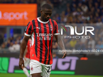 Fikayo Tomori during the match between FC Internazionale and AC Milan in Serie A at Giuseppe Meazza Stadium in Milan, Italy, on September 22...