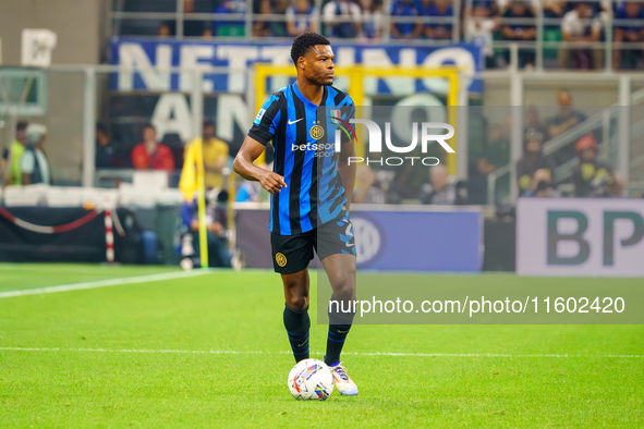 Denzel Dumfries during FC Internazionale against AC Milan, Serie A, at Giuseppe Meazza Stadium in Milan, Italy, on September 22, 2024. 