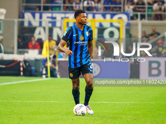 Denzel Dumfries during FC Internazionale against AC Milan, Serie A, at Giuseppe Meazza Stadium in Milan, Italy, on September 22, 2024. (