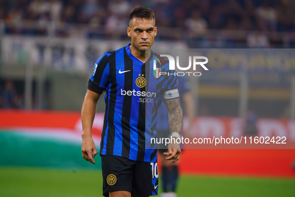 Lautaro Martinez during the match between FC Internazionale and AC Milan in Serie A at Giuseppe Meazza Stadium in Milan, Italy, on September...