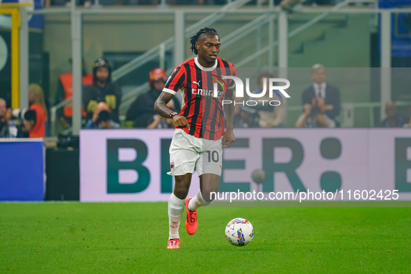 Rafael Leao plays during the FC Internazionale against AC Milan Serie A match at Giuseppe Meazza Stadium in Milan, Italy, on September 22, 2...