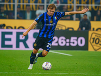 Nicolo Barella participates in the FC Internazionale match against AC Milan, Serie A, at Giuseppe Meazza Stadium in Milan, Italy, on Septemb...