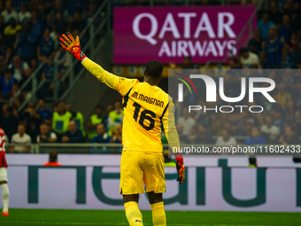 Mike Maignan during FC Internazionale against AC Milan, Serie A, at Giuseppe Meazza Stadium in Milan, Italy, on September 22, 2024. (