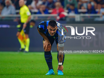 Lautaro Martinez during the match between FC Internazionale and AC Milan in Serie A at Giuseppe Meazza Stadium in Milan, Italy, on September...