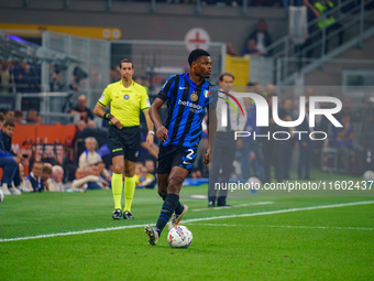 Denzel Dumfries during FC Internazionale against AC Milan, Serie A, at Giuseppe Meazza Stadium in Milan, Italy, on September 22, 2024. (