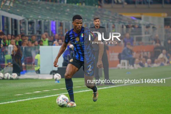 Denzel Dumfries during FC Internazionale against AC Milan, Serie A, at Giuseppe Meazza Stadium in Milan, Italy, on September 22, 2024. 