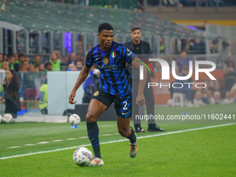 Denzel Dumfries during FC Internazionale against AC Milan, Serie A, at Giuseppe Meazza Stadium in Milan, Italy, on September 22, 2024. (