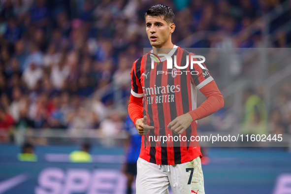 Alvaro Morata during FC Internazionale against AC Milan, Serie A, at Giuseppe Meazza Stadium in Milan, Italy, on September 22, 2024. 