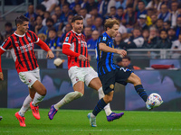 Nicolo Barella participates in the FC Internazionale match against AC Milan, Serie A, at Giuseppe Meazza Stadium in Milan, Italy, on Septemb...