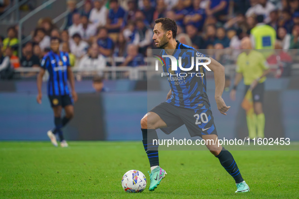 Hakan Calhanoglu during FC Internazionale against AC Milan, Serie A, at Giuseppe Meazza Stadium in Milan, Italy, on September 22, 2024. 