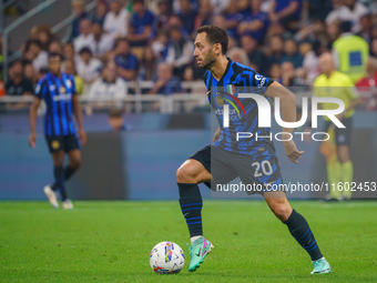 Hakan Calhanoglu during FC Internazionale against AC Milan, Serie A, at Giuseppe Meazza Stadium in Milan, Italy, on September 22, 2024. (