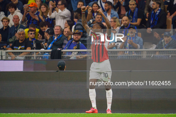 Rafael Leao during FC Internazionale against AC Milan, Serie A, at Giuseppe Meazza Stadium in Milan, Italy, on September 22, 2024. 