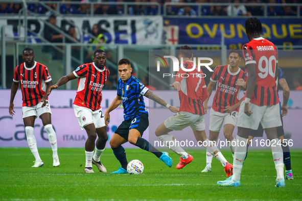 Lautaro Martinez during the match between FC Internazionale and AC Milan in Serie A at Giuseppe Meazza Stadium in Milan, Italy, on September...