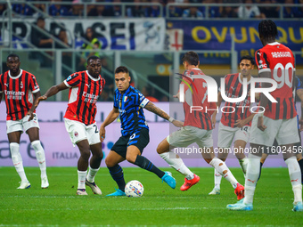 Lautaro Martinez during the match between FC Internazionale and AC Milan in Serie A at Giuseppe Meazza Stadium in Milan, Italy, on September...