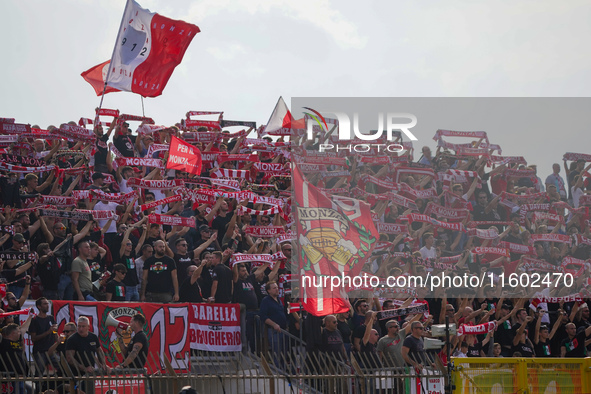 A supporter of AC Monza's Curva Davide Pieri during the match between AC Monza and Bologna FC 1909, Serie A, at U-Power Stadium in Monza, It...