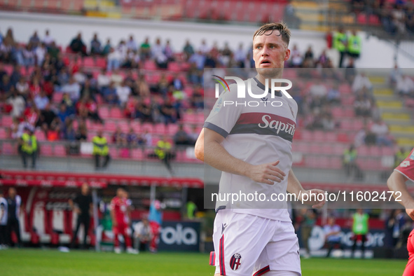 Sam Beukema participates in the match between AC Monza and Bologna FC 1909, Serie A, at U-Power Stadium in Monza, Italy, on September 22, 20...