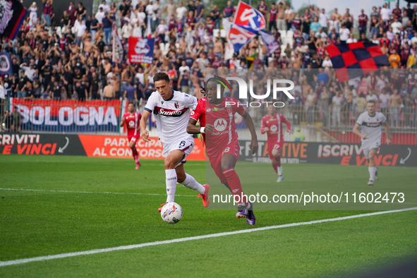 Warren Bondo participates in the match between AC Monza and Bologna FC 1909, Serie A, at U-Power Stadium in Monza, Italy, on September 22, 2...