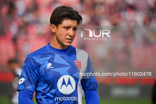 Semuel Pizzignacco participates in the match between AC Monza and Bologna FC 1909, Serie A, at U-Power Stadium in Monza, Italy, on September...