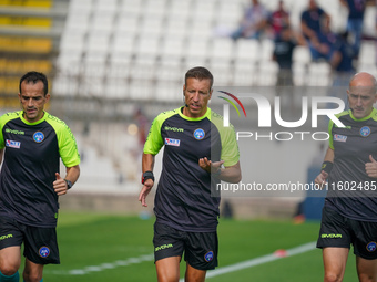 Davide Massa referees during the match between AC Monza and Bologna FC 1909, Serie A, at U-Power Stadium in Monza, Italy, on September 22, 2...