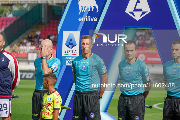 Davide Massa referees during the match between AC Monza and Bologna FC 1909, Serie A, at U-Power Stadium in Monza, Italy, on September 22, 2...