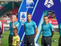 Davide Massa referees during the match between AC Monza and Bologna FC 1909, Serie A, at U-Power Stadium in Monza, Italy, on September 22, 2...