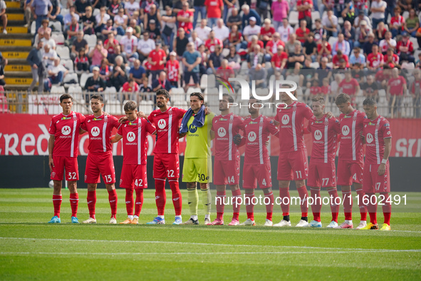 The team of AC Monza plays against Bologna FC 1909 in Serie A at U-Power Stadium in Monza, Italy, on September 22, 2024. 