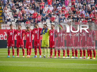 The team of AC Monza plays against Bologna FC 1909 in Serie A at U-Power Stadium in Monza, Italy, on September 22, 2024. (