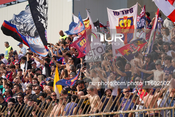 Supporters of Bologna FC 1909 during the match between AC Monza and Bologna FC 1909, Serie A, at U-Power Stadium in Monza, Italy, on Septemb...