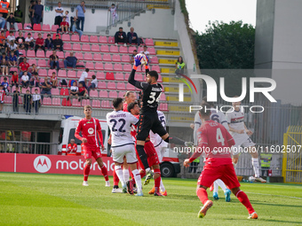 Federico Ravaglia participates in the match between AC Monza and Bologna FC 1909, Serie A, at U-Power Stadium in Monza, Italy, on September...