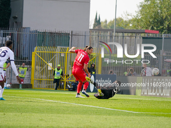 Milan Djuric scores a goal during the match between AC Monza and Bologna FC 1909, Serie A, at U-Power Stadium in Monza, Italy, on September...