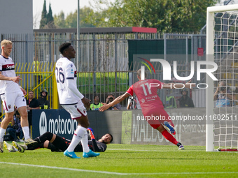 Milan Djuric celebrates a goal during the match between AC Monza and Bologna FC 1909, Serie A, at U-Power Stadium in Monza, Italy, on Septem...